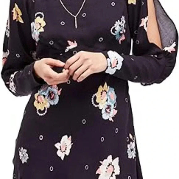 Free People Sunshadows Split-Sleeve Mini Dress in Night Combo Bohemian Date 0 - Picture 4 of 10